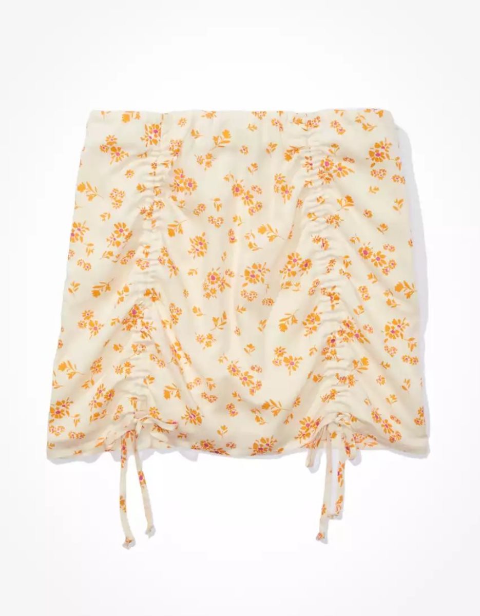 Jupes American Eagle AE Silky Floral Mini Orange Femme | IFG-39057423